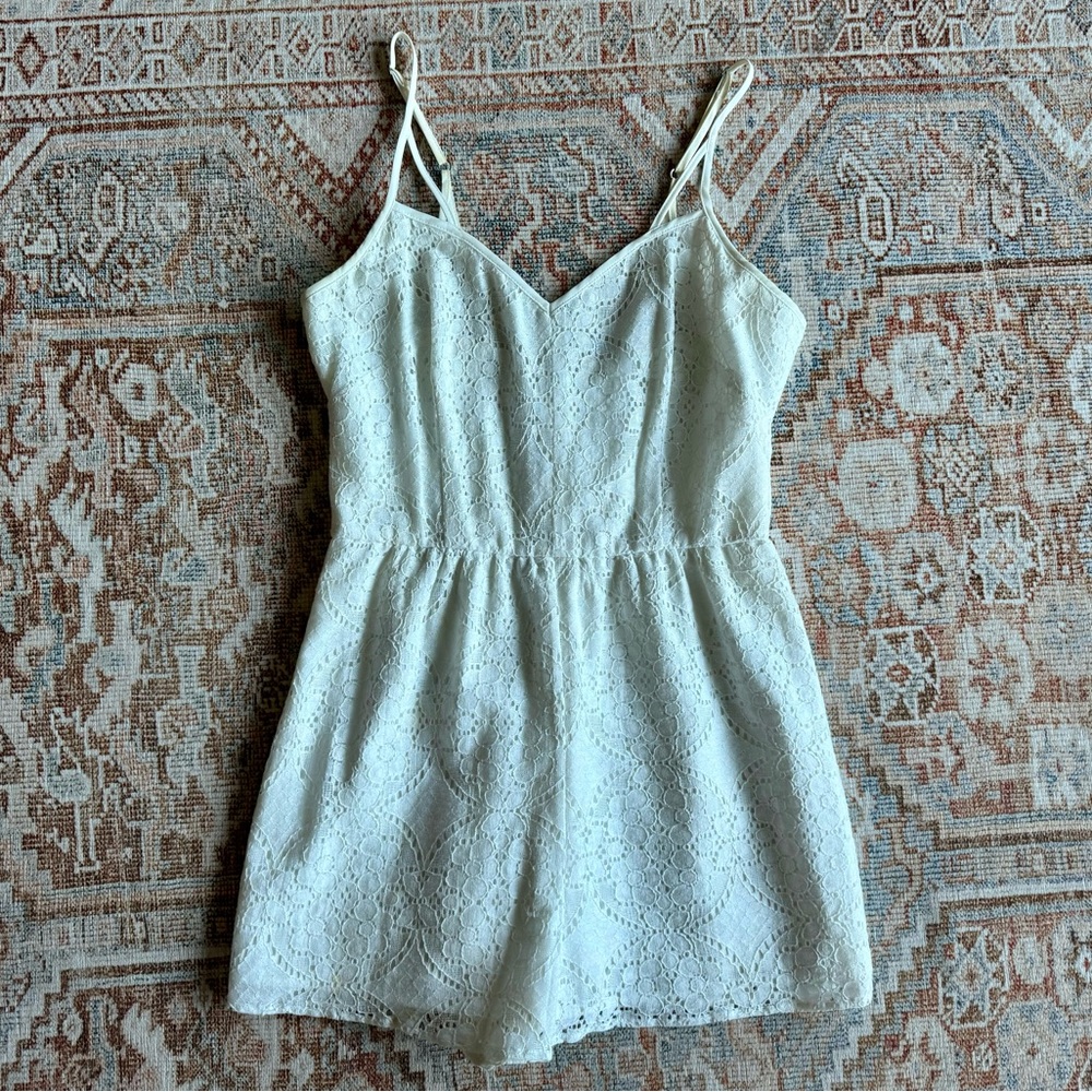 Bcbgeneration White Eyelet Romper. Super Cute! - image 1